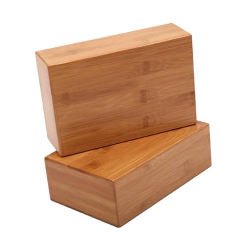 SUPVOX 1pc Bamboo Yoga Bricks Yoga Block Yoga Wooden Brick Yoga Brick Cork Wooden Yoga Brick Yoga Training Brick Yoga Auxiliary Brick Yoga Practice Brick Balance Support Block image