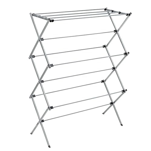 Honey-Can-Do Collapsible Laundry Drying Rack, Sturdy Steel, Foldable & Portable Clothes Drying Rack, Space-Saving Design, Indoor & Outdoor Drying, Ideal for Laundry Room 50lb Capacity, Silver image