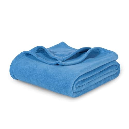 Berkshire Blanket Microfleece Twin Size Bed Blanket Royal Blue, Lightweight Soft Breathable Plush Micro Fleece Blanket for Bed Couch Sofa, 60x92 Inches image