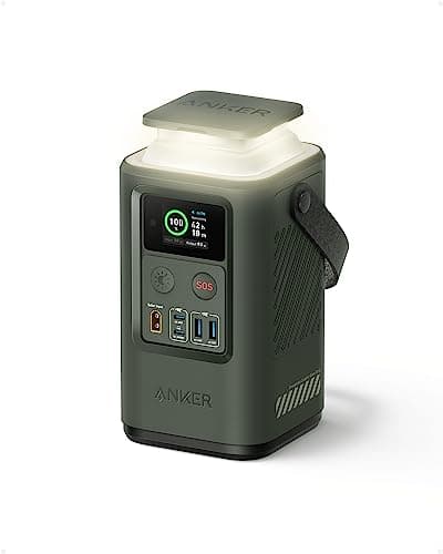 Anker Power Bank Power Station 60,000mAh, Portable Outdoor Generator 87W with Smart Digital Display, Retractable Auto Lighting and SOS Mode, Home Backup(PowerCore Reserve 192Wh) for Travel, Camping image
