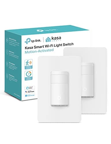 Kasa Smart Motion Sensor Switch, Single Pole, Needs Neutral Wire, 2.4GHz Wi-Fi Light Switch, Works with Alexa & Google Assistant, UL Certified, No Hub Required(KS200MP2),White,2-Pack image