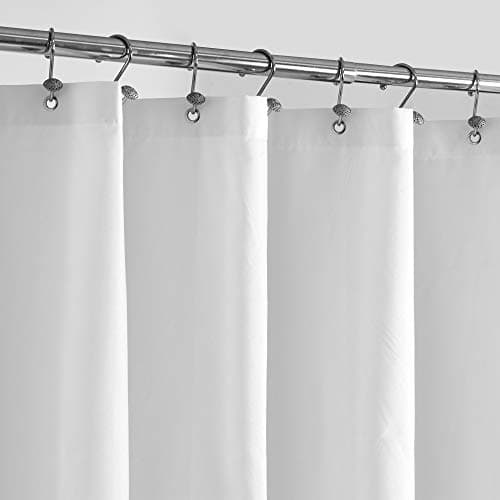 ALYVIA SPRING Waterproof Fabric Shower Curtain Liner with 3 Magnets - Soft Hotel Quality Cloth Shower Liner, Light-Weight & Machine Washable - Standard Size 72x72, White image