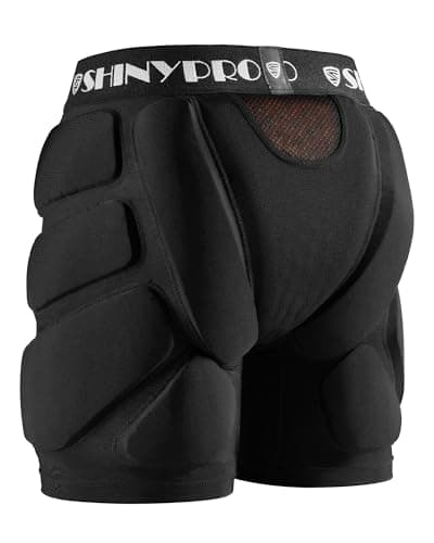 SHINYPRO Protective Padded Shorts for Snowboarding and Skating,Tear Resistance Butt Pad Heavy Duty Protection,All Pads are Removable Black image