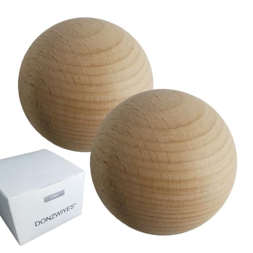 DONZWIYES Swedish Stickhandling Balls - Hardwood No-Bounce Floorball Training Equipment for Street Hockey Training Balls 2 Inch Diameter 2-Pack image