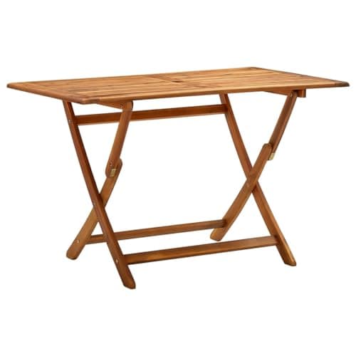 vidaXL Acacia Wood Folding Patio Table - Modern Outdoor Terrace/Patio Dining Table, Easy to Clean, Weather-Resistant, Brown image
