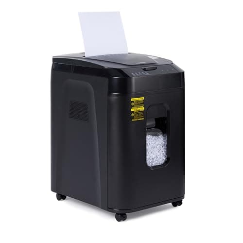 Amazon Basics 150 Sheet Autofeed Micro Cut Paper Credit Card Shredder for Security, Black image