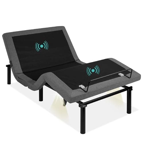 Best Choice Products Ergonomic Twin XL Size Adjustable Bed Frame, Electric Base w/Wireless Remote Control, Nightlight, Massager, 2 USB Ports image