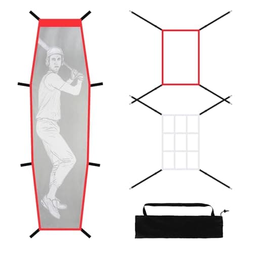 Strike Zone Net With Dummy Batter Training Aids, Softball Pitching Target for Baseball & Softball Accuracy Training image