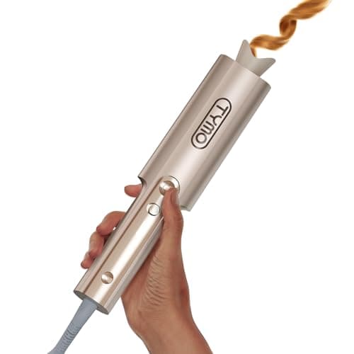 Upgraded Automatic Rotating Curling Iron - TYMO CurlPro Plus Long Barrel Curling Wand for Long Hair, Ceramic 1 Inch Hair Curler for Women, Anti-Scald, Tangle-Free, 600M Ionic, Dual Voltage, Gold image