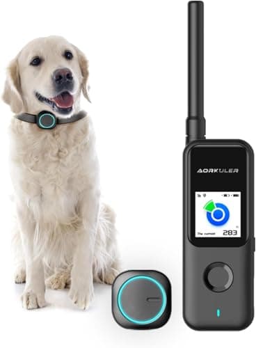Aorkuler Dog GPS Tracker 2, GPS Pet Tracker Without Monthly Fee or Subscription, Real-Time Dog Collar Tracking Device Without Cell Signal, Pro Black image