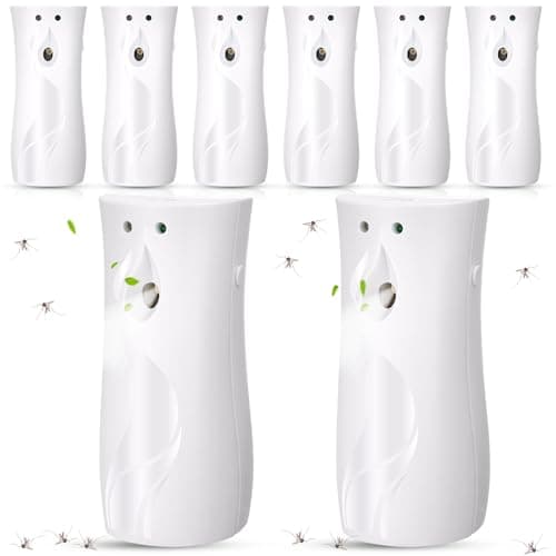 Qualirey 6 Pcs Automatic Fly Spray Dispenser Mosquito Flying Insect Control Metered Air Freshener Spray Dispenser for Summer Bathroom Room Country Vet Supplies (Liquid Not Included) image