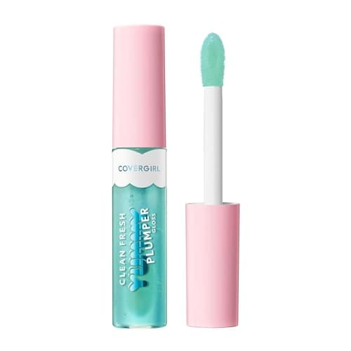 Covergirl Clean Fresh Yummy Plumper Lip Gloss, 800 Minter Is Coming, Plumper Gloss, Shiny, Vegan Formula, Easy to Apply, Minty Flavor, 0.33oz image