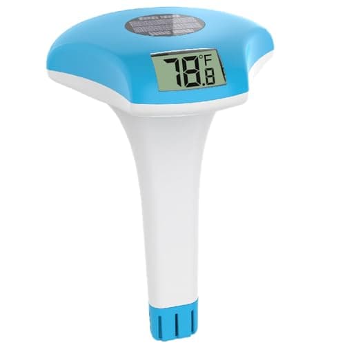 Digital Pool Thermometer – IPX-8 Waterproof Swimming Pool Thermometer Floating Easy Read, Environment-Friendly Solar-Powered Temperature Gauge for Swimming Pools, Spa, Hot Tubs image