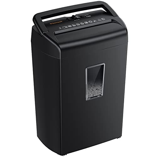 Bonsaii 10-Sheet Cross Cut Paper Shredder, 5.5 Gal Home Office Heavy Duty Shredder for Credit Card, Staple, Clip with Transparent Window(C209-D) image