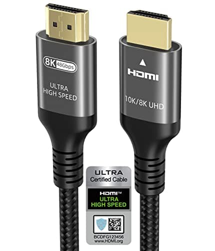 Ubluker 10K 8K 4K HDMI Cable 48Gbps 10 FT, Certified Ultra High Speed HDMI® Cable 4K 240Hz 144Hz 120Hz 8K60Hz 0.01ms HDR10+ eARC HDCP2.3 Netflix Roku TV PC Monitor Projector PS5 Xbox image