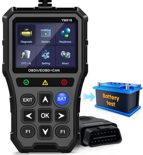 AMTIFO OBD2 Scanner with Battery Tester - Diagnostic Tool for Cars, Check Engine Light & Emissions Readiness, Real-Time Data, Plug & Play, Multilingual, Support All Vehicles image