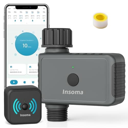 WiFi Sprinkler Timer, WiFi Water Timer for Garden, Smart Hose Timers with Hub Support 2.4GHz, App/Voice Control Work with Alexa & Google Assistant, Rain Delay & Manual Watering, for Yard Lawn Plant image
