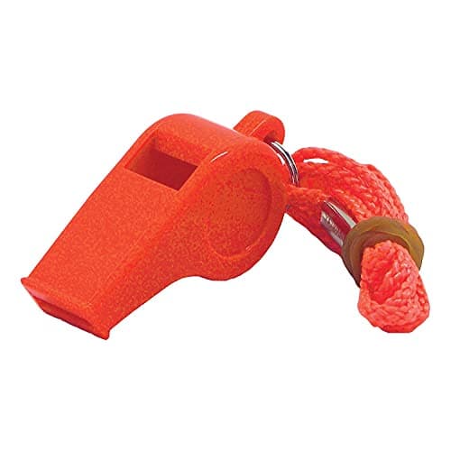 Shoreline Marine Safety Whistle | ABS Plastic Build | Orange-Colored Pea-Less Whistle with Lanyard image