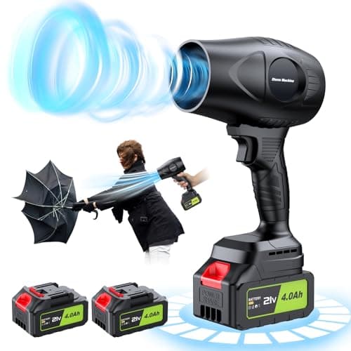 Electric Cordless Leaf Blower 300000RPM Handheld Leaf Blower 2 X 4.0Ah Batteries and Charger Included, Lightweight Leaf Blowers for Patio Cleaning, Lawn Care, Blowing Leaves and Dust, Black image