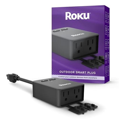 Roku Smart Home Outdoor Smart Plug - WiFi Smart Plugs Works with Alexa & Google Assistant, No Hub Required - IP64 Weather Resistance, Custom Scheduling Timer & Independent Outlets - Smart Home Product image