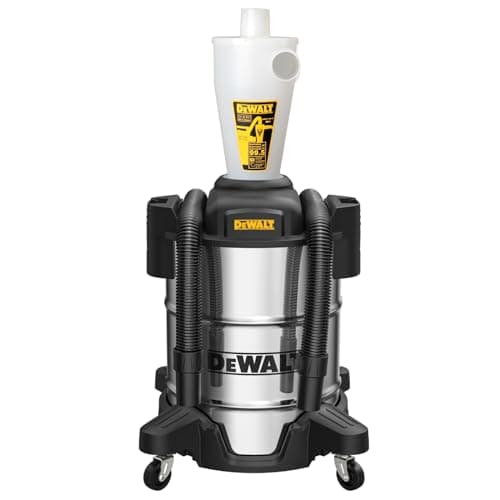 Dewalt Dust Separator with 10 Gal Stainless Steel Tank, 99.5% Efficiency Cyclone Dust Collector, High-Performance Cycle Powder Collector Filter, Dust Cyclone Collector, DXVCS003 image