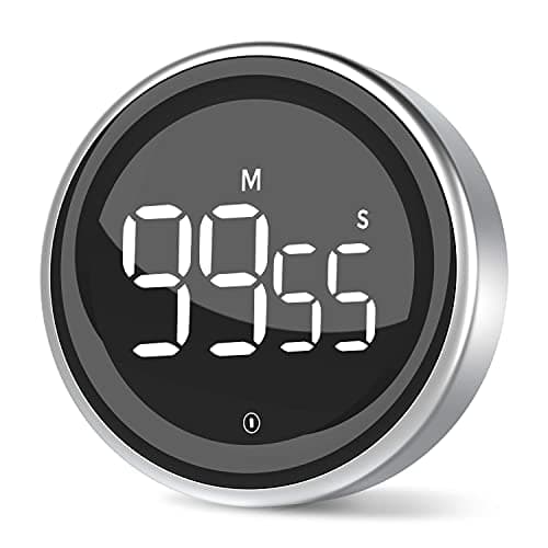 LIORQUE Digital Kitchen Timer, Magnetic Countdown Countup Timer with Large LED Display, 2 Brightness Levels, 3 Volume Levels, Productivity Timers for Classroom Cooking Fitness image