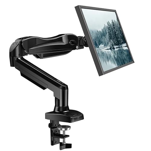 HUANUO Single Monitor Mount, 13 to 32 Inch Gas Monitor Arm, Adjustable Stand, Vesa Mount with Clamp and Grommet Base - Fits 4.4 to 19.8lbs LCD Computer Monitors image