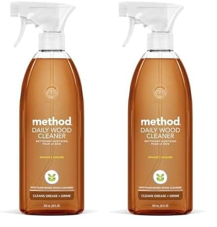 Method Daily Wood Cleaner, Plant-Based Formula that Cleans Shelves, Tables, and Other Wooden Surfaces While Removing Dust & Grime, Almond Scent, 828 ml Spray Bottles, Packaging May Vary (Pack of 2) image