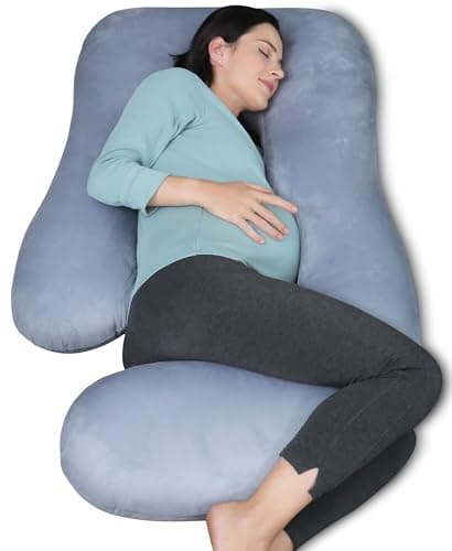 MOON PARK Pregnancy Pillows for Sleeping - U Shaped Full Body Maternity Pillow with Removable Cover - Support for Back, Legs, Belly, HIPS - 57 Inch Pregnancy Pillow for Women - Grey image