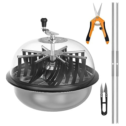 iPower 19 Inch Bud Trimmer Leaf Bowl Machine with Electric Spinner Automatic Twisted Spin Cut Sharp Stainless Steel Blades, Adjust Speed and Direction, Scissors Included for Hydroponics image