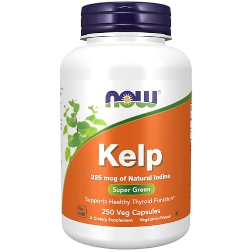 NOW Supplements, Kelp 325 mcg of Natural Iodine, Supports Healthy Thyroid Function*, Super Green, 250 Veg Capsules image