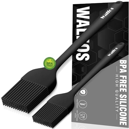 Walfos Silicone Basting Pastry Brush, Heat Resistant Pastry Brush Set, Strong Steel Core and One-Pieces Design, Perfect for BBQ Grill Baking Kitchen Cooking, BPA Free and Dishwasher Safe (2 Pcs) image