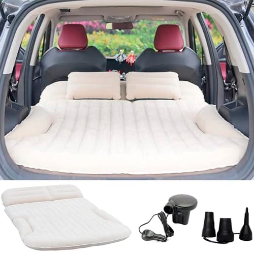 KMZ SUV Air Mattress Thickened and Double-Sided Flocking Travel Camping Bed with 2 Pillows & Electric Pump image