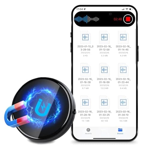 3072Kbps Magnetic Voice Recorder, Audio Recorder with AI-Intelligent Triple Noise Cancellation, 64GB Voice Activated Recorder with 4000Hours Store, Recording Device for Lectures, Meetings, Interview image
