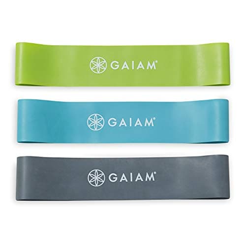 Gaiam Restore Mini Band Kit, Set of 3, Light, Medium, Heavy Lower Body Loop Resistance Bands for Legs and Booty Exercises & Workouts, 12" x 2" Bands image