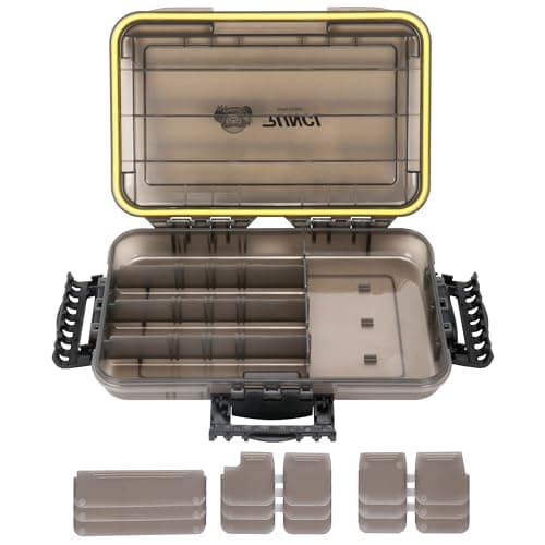 RUNCL Fishing Tackle Box, Waterproof Tray for Jigs Lures, Thicker Floating Tackle Utility Box with Adjustable Dividers, 3600/3700/Large 3700 Size image