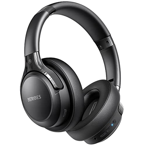 BERIBES Bluetooth Headphones Over Ear, 65H Playtime and 6 EQ Music Modes Wireless Headphones with Microphone, HiFi Stereo Foldable Lightweight Headset, Deep Bass for Home Office Cellphone PC Ect. image