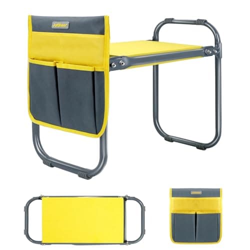 Jardineer Gardening Kneeler and Seat, Foldable Garden Stools for Seniors Gifts, Kneeling Stool and Knee Pad in One Step, Portable Gardening Bench Load Cap 350 lbs with Tools Bag image