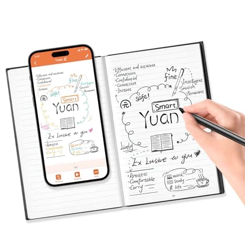 Yuan Digital Notebook with Smart Pen, Real-time Sync for Digitizing, Bluetooth Wireless Paper for Note-taking, Smart Writing Set Store Handwritten Notes Digitally, with Connected Notebook Notes App image