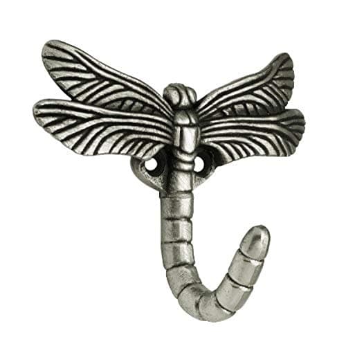 Franklin Brass Dragonfly (1-Pack) Single Wall Hooks 1-Prong Coat/Hat Antique Pewter Hooks for Hanging Wall Mount Hanger Clothes, Purse, Bag, Towel Organization Decorative Wall Hooks B46145Y-BSP-CP image