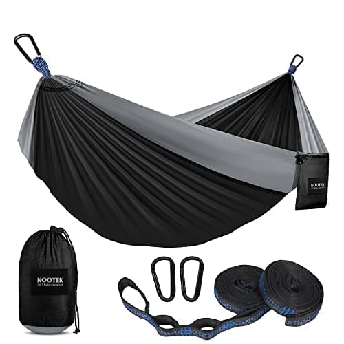 Kootek Camping Hammock 500 lbs Capacity, Camping Essentials, Lightweight Portable Double Hammock with Tree Straps, Camping Gear for Outside Hiking Camping Beach Backpack Travel image
