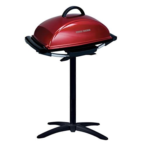 George Foreman Indoor Outdoor Electric Grill, Non-Stick Grill Griddle Plate, Healthy Grilling Drip Tray Reduces Fat, Portable Barbeque image
