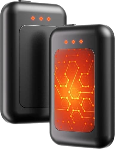 Jerritte Electric Hand Warmers Rechargeable 2 Pack, Rechargeable Hand Warmer, 16 Hrs Portable Hand Warmer for Outdoor Camping Hunting Golf Accessories, Gifts for Women Men Black image