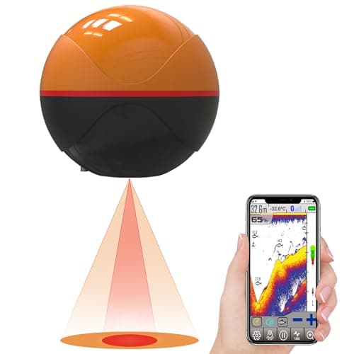 Portable Fish Finder, Wireless Bluetooth Smart 2 Beam Sonar Fish Finder, Depth to 196 Feet Dual-Band Fish Finder with iOS & Android App image