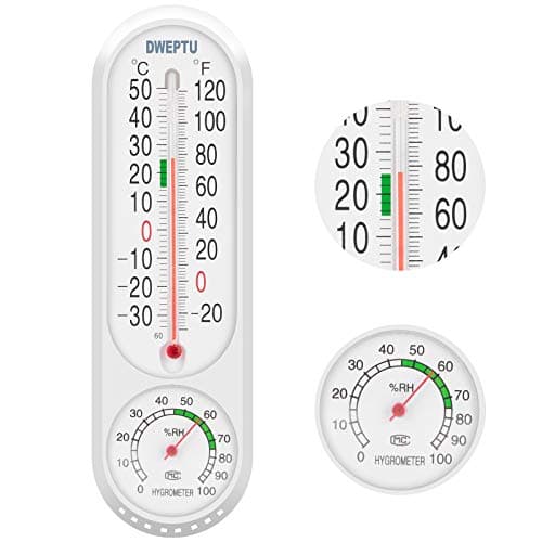 Outdoor/Indoor Thermometer Hygrometer Humidity Meter Thermometers Temperature Humidity Gauge Meter with Celsius/Fahrenheit (℃/℉) for Patio Field Cellar Garden Humidors Greenhouse Closet by DWEPTU image