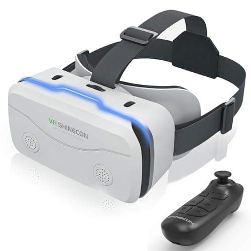 VR Headset for Smartphones with Bluetooth Controller, 4.7-7-inch Aspheric Optical HD Lens Mobile VR Headset image