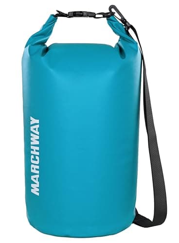 MARCHWAY Floating Waterproof Dry Bag Backpack 5L/10L/20L/30L/40L, Roll Top Sack Keeps Gear Dry for Kayaking, Rafting, Boating, Swimming, Camping, Hiking, Beach, Fishing (Teal, 10L) image