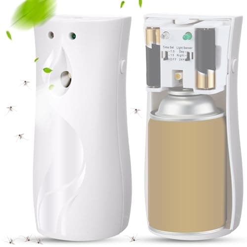 Qualirey 2 Pcs Automatic Fly Spray Dispenser Mosquito Flying Insect Control Metered Air Freshener Spray Dispenser for Summer Bathroom Room Country Vet Supplies (Liquid Not Included) image