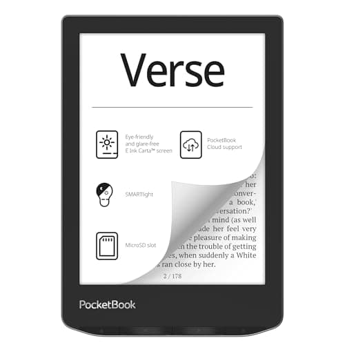 PocketBook Verse E-Readers | Eye-Friendly 6'' E-Ink Carta™ HD Touchscreen | Adjustable SMARTlight | Up to 1 Month of Battery Life | WiFi & Memory Card Slot | E-Book Reader in Misty Grey image