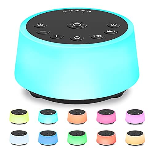Color Noise Sound Machines with 10 Colors Night Light 25 Soothing Sounds and Sleep White Noise Machine 32 Volume Levels 5 Timers Adjustable Brightness Memory Function for Adults Kids Baby image